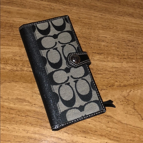 coach bags coach black and gray credit card wallet poshmark coach bags coach black